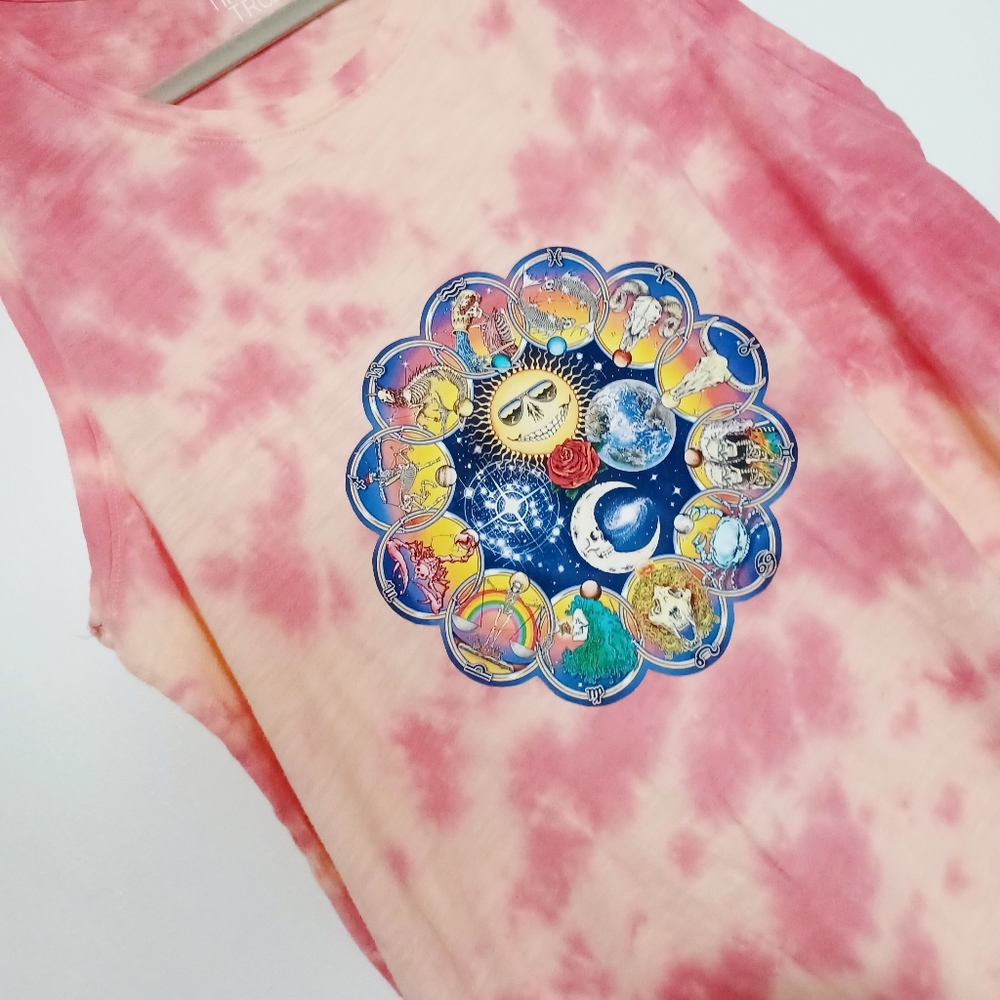 Tie Dye Boho Hippie Zodiac Tank Top Large